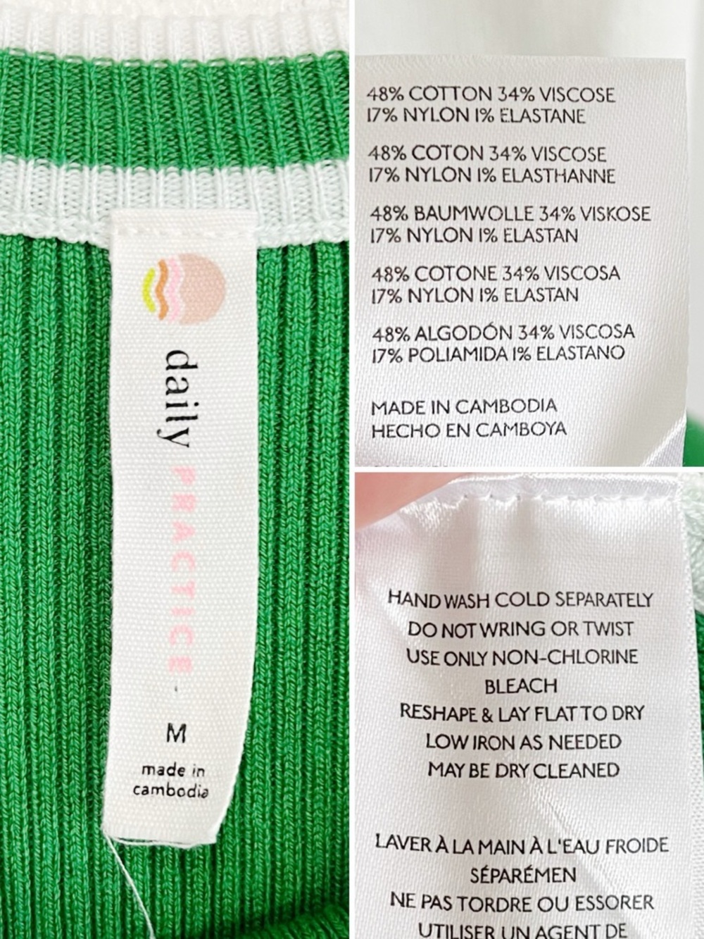 BOGO! Anthropologie Daily Practice Ribbed Knit Midi Dress Green Size Medium - Picture 8 of 9